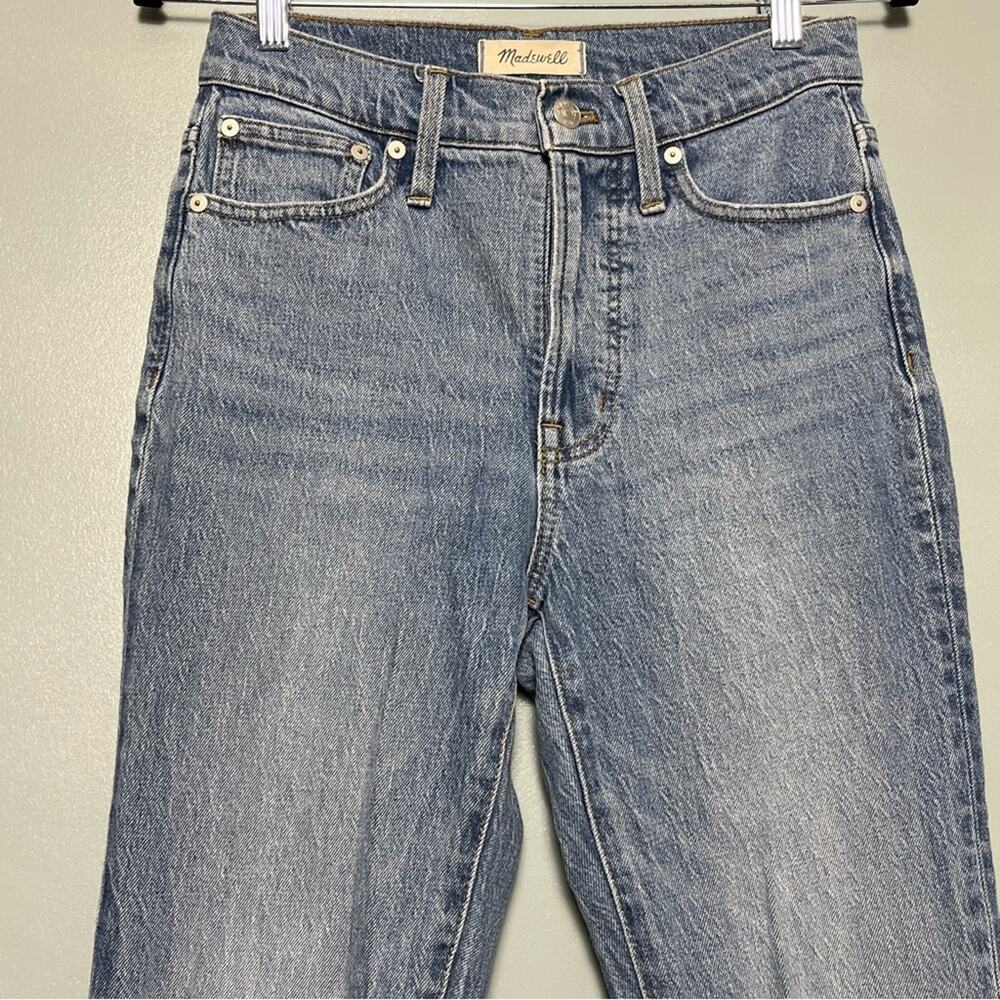 Madewell High-Rise Straight Leg Jeans in Medium Blue Wash - Picture 2 of 9